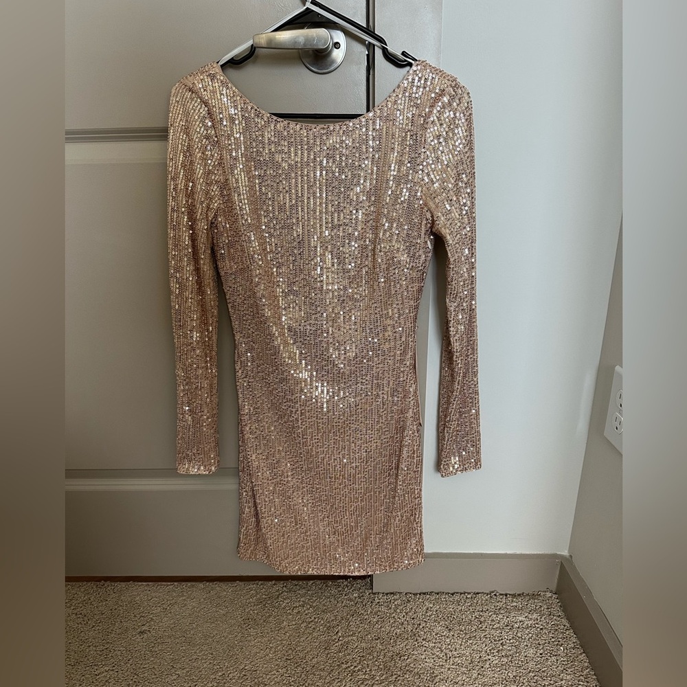 Hello Molly rose gold sequin dress